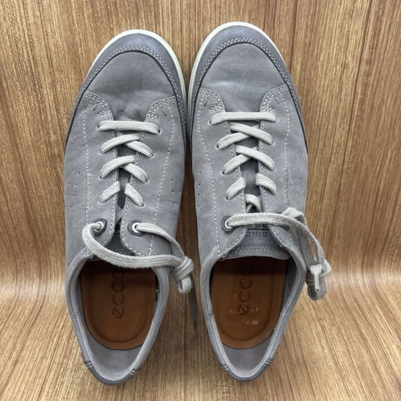 ECCO Collin 2.0 Leather Sneaker Men Grey Casual Perforated Lace Up EU 44 US 10.5 - Picture 8 of 8